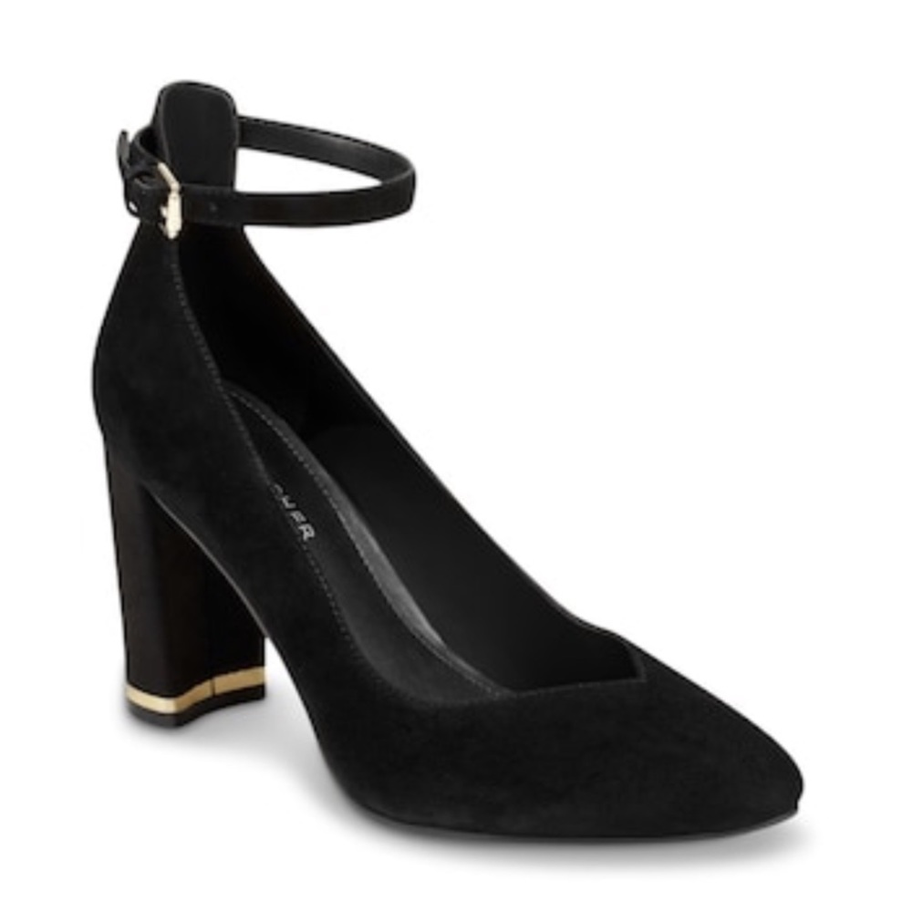 MARC FISHER Black Suede Jillie Pump